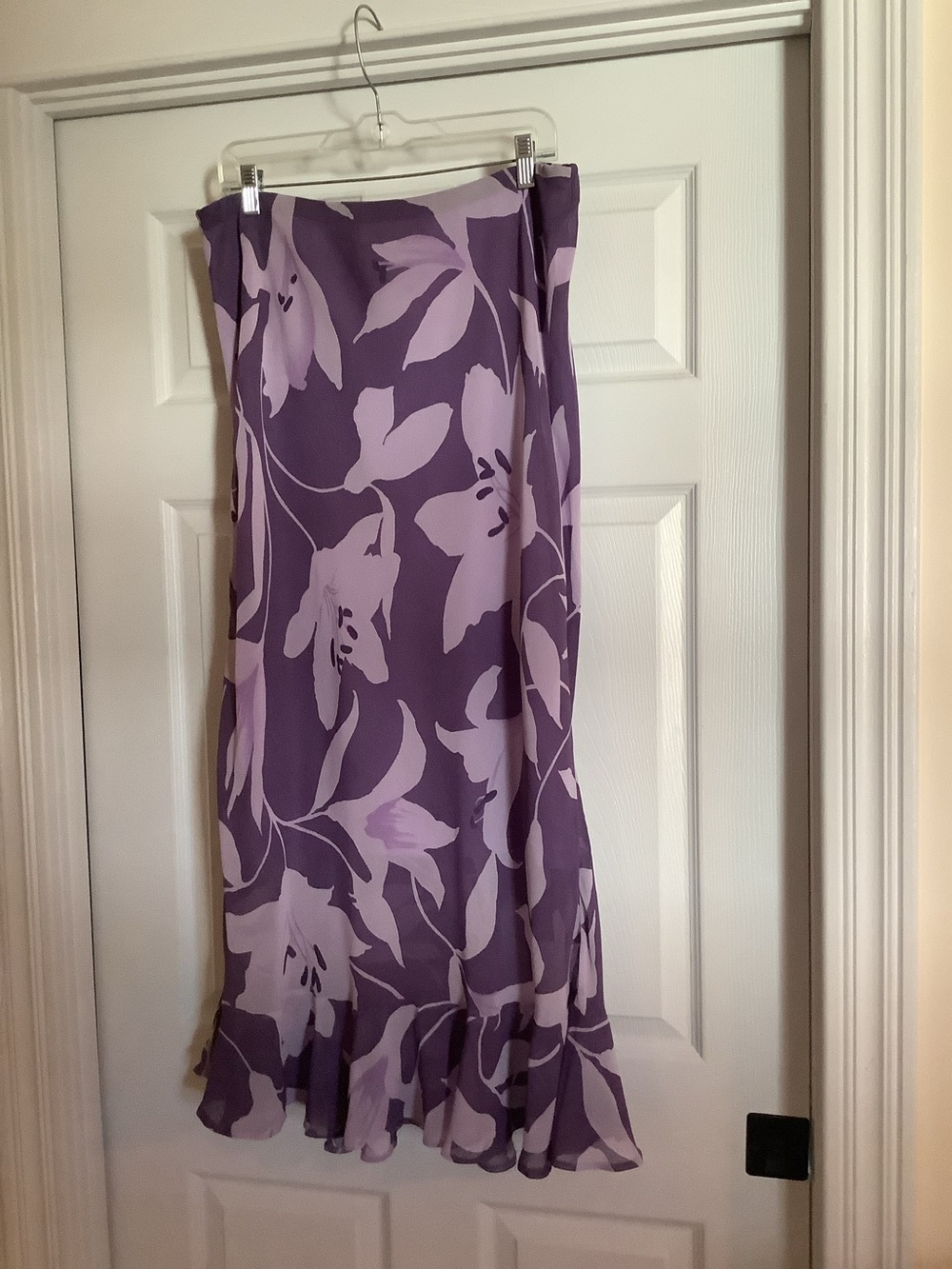 Vintage Purple Floral Skirt XL Ruffle Whimsigoth Fairy Y2K—Read